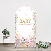 Lofaris Spring Colorful Floral Baby In Bloom Arch Backdrop